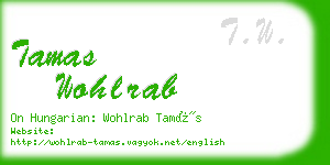 tamas wohlrab business card